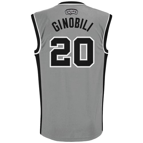Mens San Antonio Spurs Manu Ginobili adidas Gray Replica Alternate