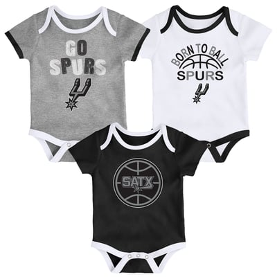 San Antonio Spurs Outerstuff Newborn & Infant Born To Ball 3-Pack Bodysuit Set