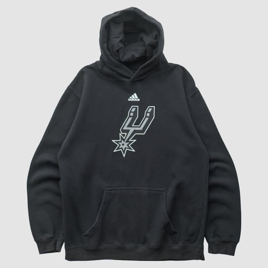 San Antonio Spurs Adidas 2010s Hooded Pullover Sweatshirt - Black - XS by Fanatics Real Vintage