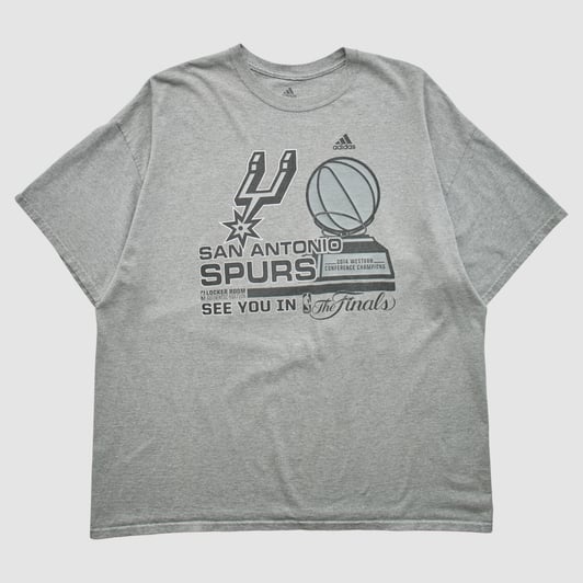 San Antonio Spurs Adidas 2014 T-shirt - Heather Gray - 2XL by Fanatics Real Vintage