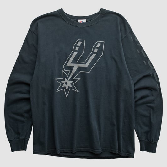 San Antonio Spurs Majestic 2010s Long Sleeve T-shirt - Black - S by Fanatics Real Vintage