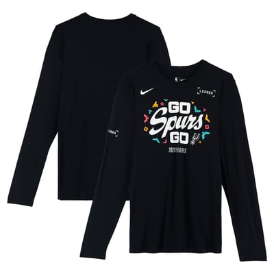 Stephon Castle San Antonio Spurs Fanatics Authentic Player-Worn Black Long Sleeve Shirt from the 2026 NBA Playoffs - Size LT