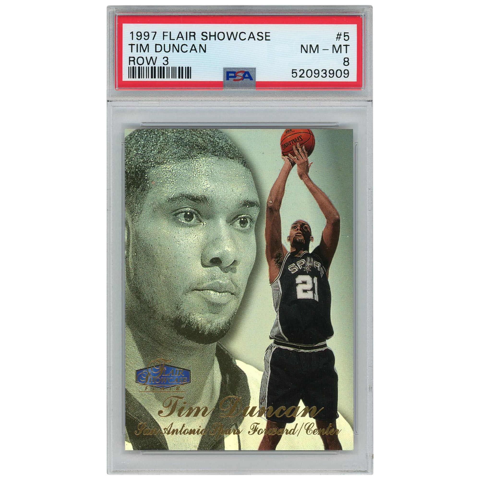 San Antonio Spurs Tim Duncan 1997 Fleer Flair Showcase Row 3 