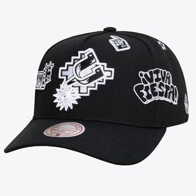  San Antonio Spurs Mitchell & Ness Unisex Hardwood Classics Downtown Doodle Pro Snapback Hat - Black