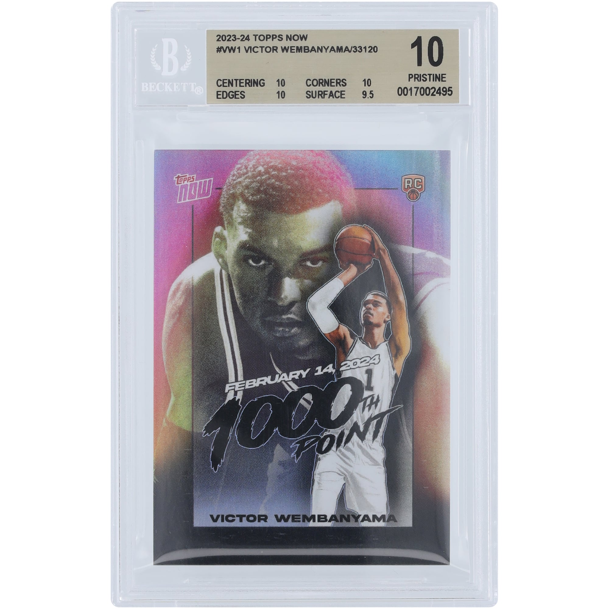 Victor Wembanyama San Antonio Spurs 2023-24 Topps Now 1000th Point  display picture 1