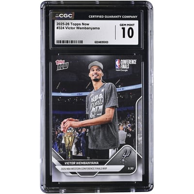 Victor Wembanyama San Antonio Spurs 2025-26 Topps Now 2026 NBA Western Conference Final MVP #324 CGC Authenticated GEM MINT 10 Card