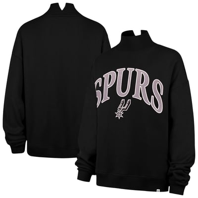  San Antonio Spurs '47 Women's Oversized Vantage Mock Neck Sweatshirt - Black
