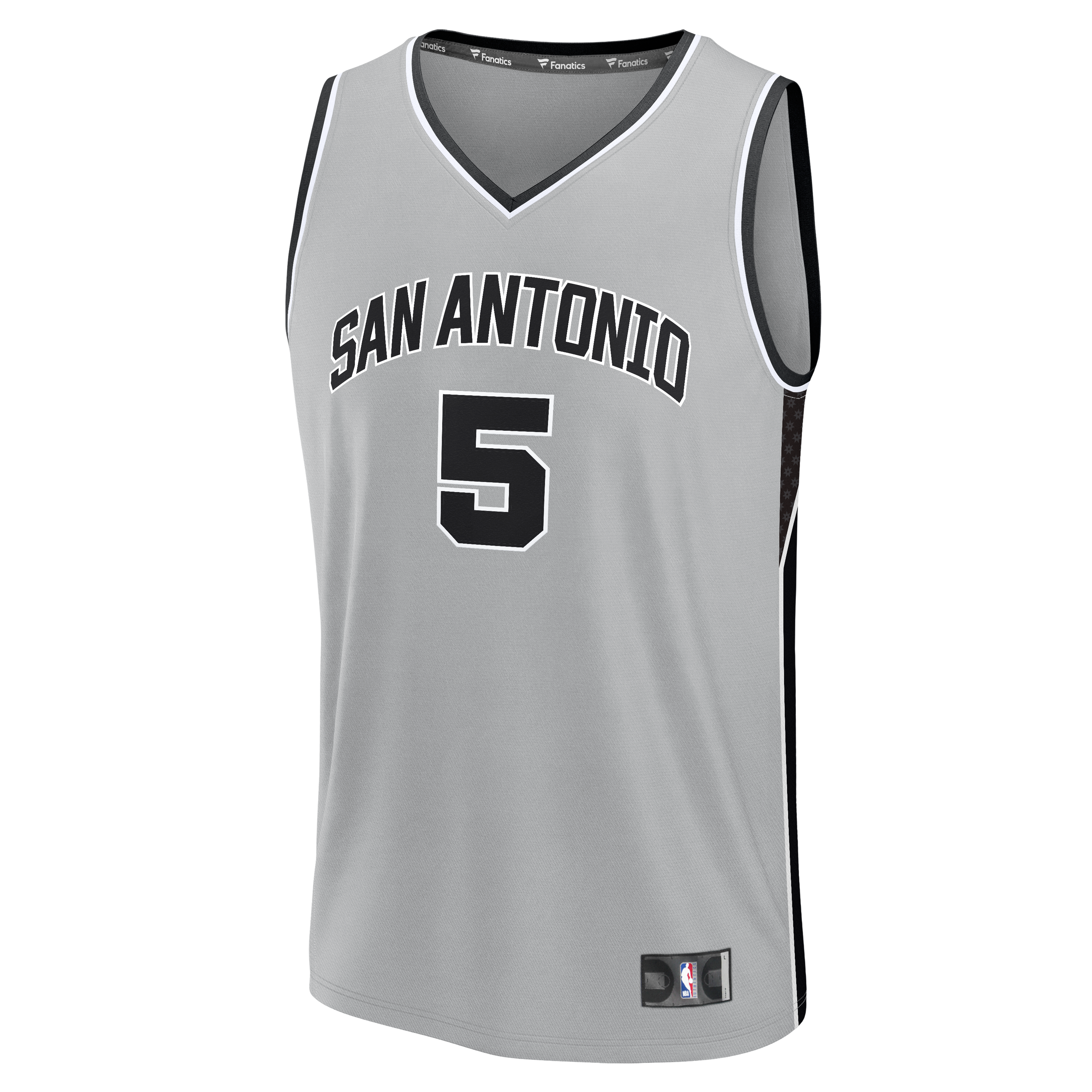 Stephon Castle San Antonio Spurs Youth Fast Break Jersey - Statement Edition - Silver - angle 2