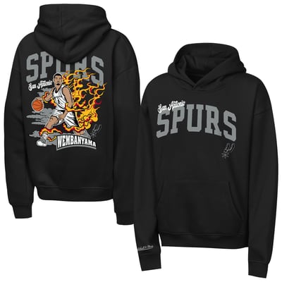 Victor Wembanyama San Antonio Spurs Mitchell & Ness Youth Fired Up Hoodie - Black