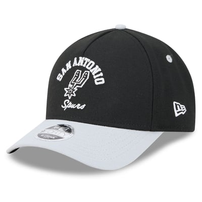 San Antonio Spurs New Era Youth Arch 9FORTY A-Frame M-Crown Adjustable Hat - Black