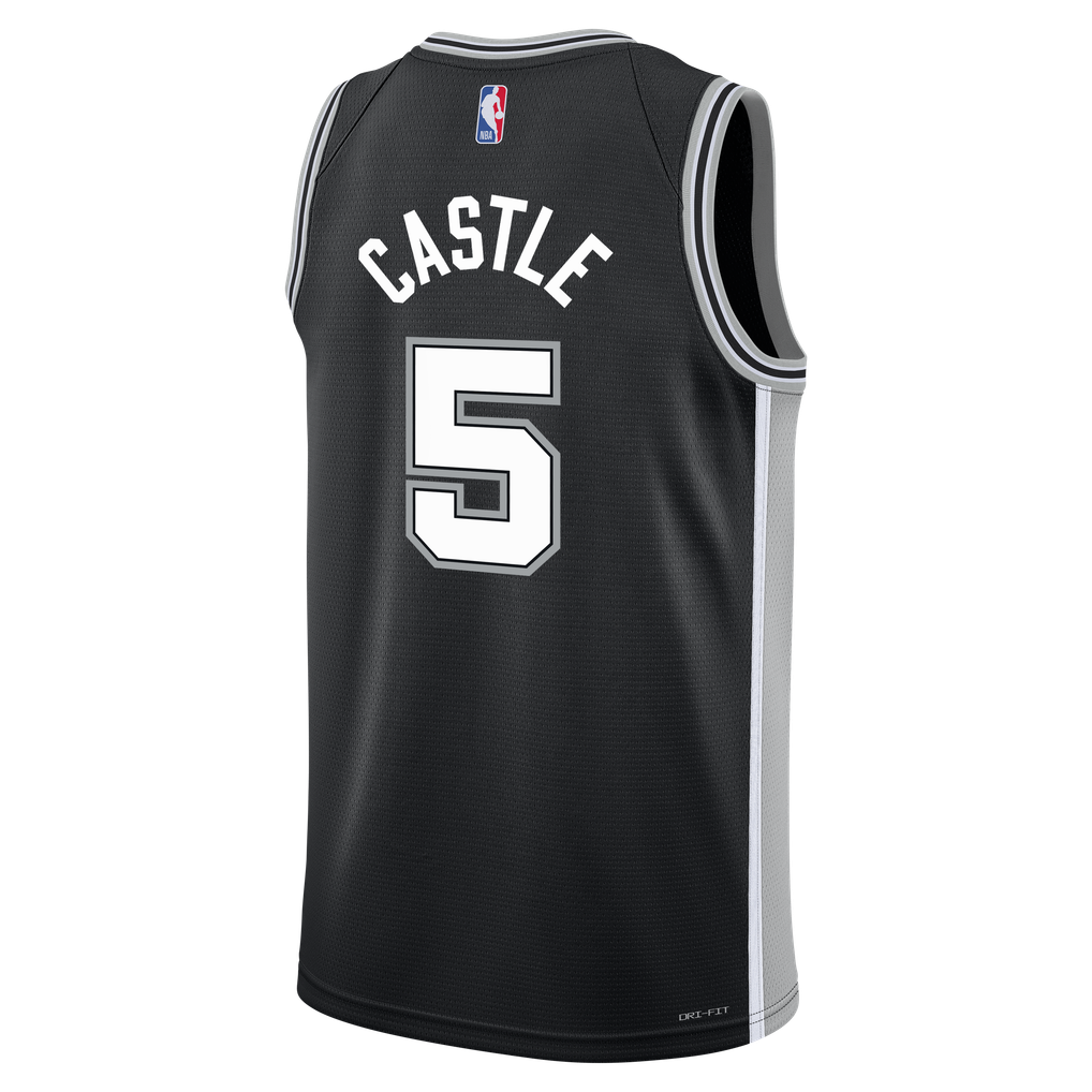 Youth San Antonio Spurs Stephon Castle Nike Black Swingman Jersey ...