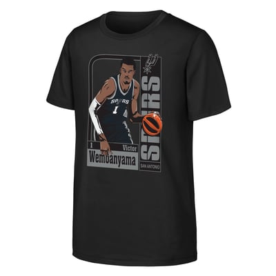 Victor Wembanyama San Antonio Spurs Outerstuff Youth Calling Card T-Shirt - Black