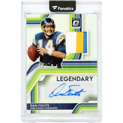 Dan Fouts San Diego Chargers Autographed 2025 Panini Donruss Optic Legendary Tri-Color Jersey Relic #LPA-DF #19/35 Card