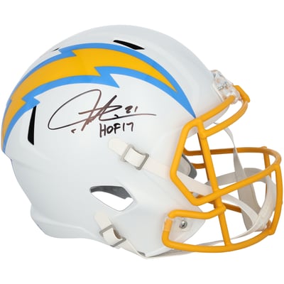 LaDainian Tomlinson San Diego Chargers Autographed Fanatics Authentic Riddell 2020 Speed Replica Helmet with "HOF 17" Inscription