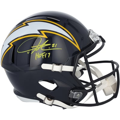 LaDainian Tomlinson San Diego Chargers Autographed Fanatics Authentic Riddell 2025 Alternate Speed Replica Helmet with "HOF 17" Inscription