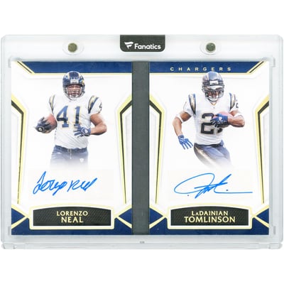 Lorenzo Neal & LaDainian Tomlinson San Diego Chargers Autographed 2019 Panini Limited Partnership Duals #PD-NT #3/15 Card 
