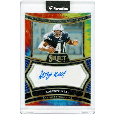 Lorenzo Neal San Diego Chargers Autographed 2024 Panini Select Signatures Tie-Dye Prizm #SP-LNL #25/25 Card