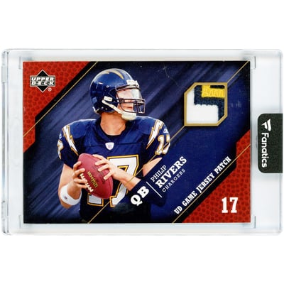 Philip Rivers San Diego Chargers 2005 Upper Deck UD Game Jersey Patch Game Used Tri-Color Relic #GJP-PR Card