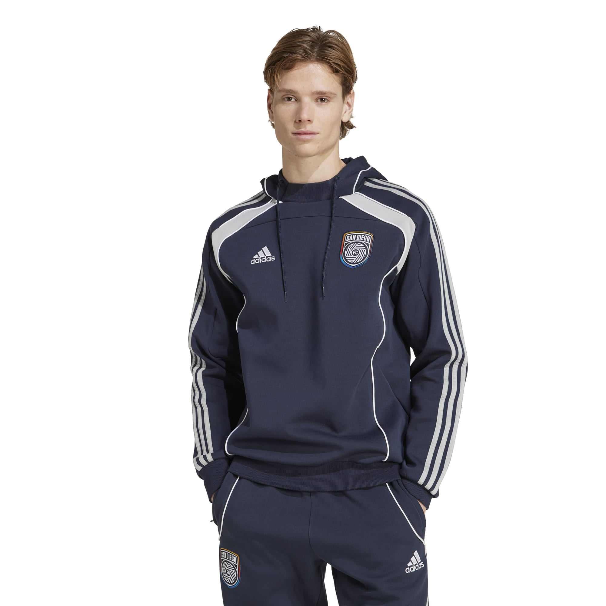 San Diego FC adidas 2025 Travel Pullover Hoodie - Navy