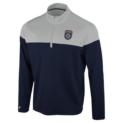 San Diego FC Antigua Hinder Quarter-Zip Pullover - Navy/Gray