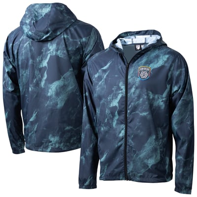 San Diego FC Sport Design Sweden Stoneflow Full-Zip Hooded Windbreaker - Navy