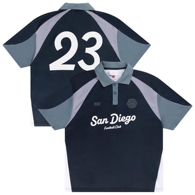 San Diego FC Live Breathe Futbol Unisex Scrum Mesh Polo - Navy