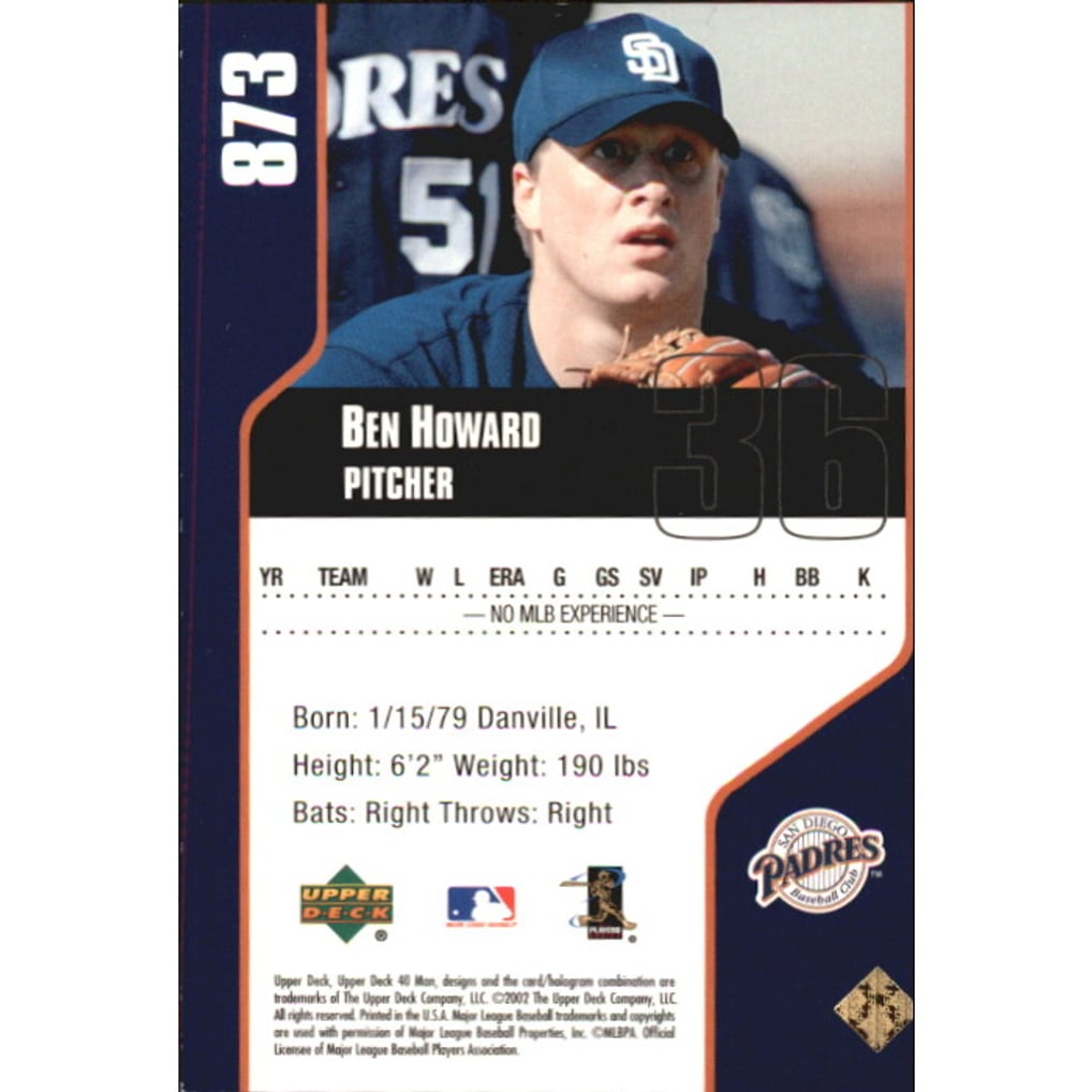 2002 Upper Deck 40-Man Electric Rainbow #873 Ben Howard