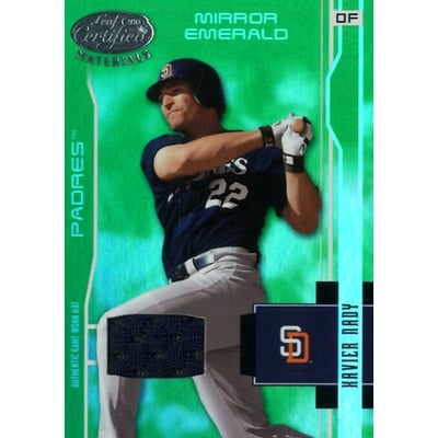 2003 Leaf Certified Materials Mirror Emerald Materials #158 Xavier Nady Hat