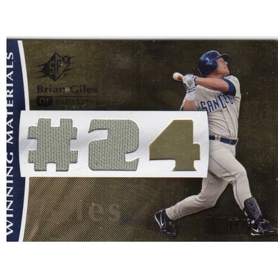 2008 SPx Winning Materials Dual Jersey Number #BG Brian Giles