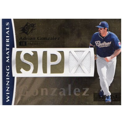 2008 SPx Winning Materials SPx Die Cut 150 #AG Adrian Gonzalez