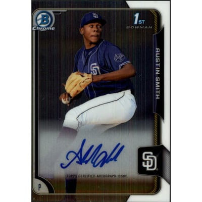 2015 Bowman Chrome Draft Draft Pick Autographs #BCAASM Austin Smith