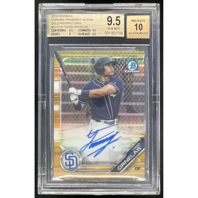 2019 Bowman Chrome Prospect Gold #CPA-TO Tirso Ornelas Auto /50 BGS 9.5