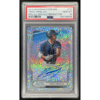2019 Bowman Sterling Prospect & Rookie Speckle Tirso Ornelas Auto /99 PSA 10