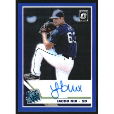 2019 Donruss Optic Rated Rookies Signatures Blue #18 Jacob Nix/75