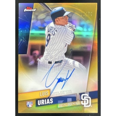 2019 Topps Finest Autographs Gold #FA-LU Luis Urias RC Auto /50