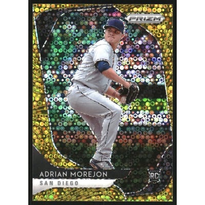 2020 Panini Prizm Prizms Gold Donut Circles #139 Adrian Morejon