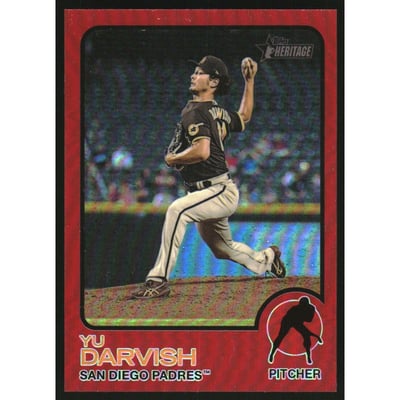 2022 Topps Heritage Chrome Red Refractors #442 Yu Darvish