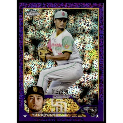 2023 Topps Chrome Purple Speckle Refractors #26 Yu Darvish