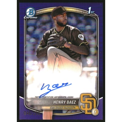 2025 Bowman Chrome Prospect Autographs Purple Refractors #CPAHBA Henry Baez