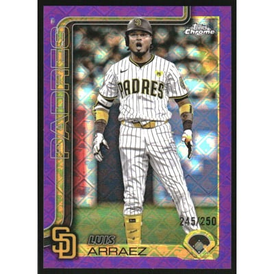 2025 Topps Chrome Logofractor Purple Refractors #216 Luis Arraez