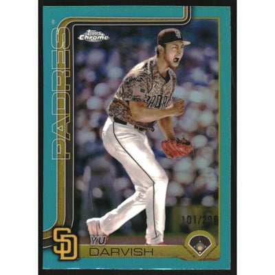 2025 Topps Chrome Teal Refractors #186 Yu Darvish