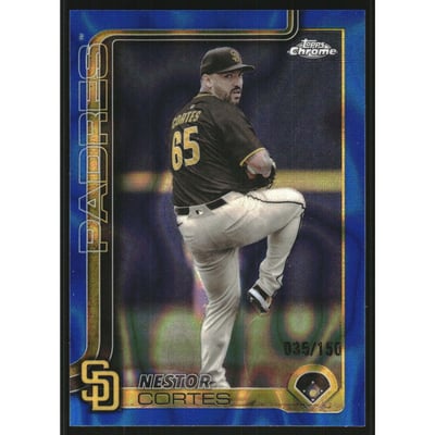2025 Topps Chrome Update Blue Lava Refractors #USC130 Nestor Cortes