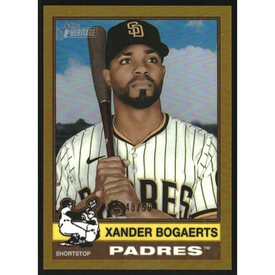 2025 Topps Heritage Chrome Gold Refractors #718 Xander Bogaerts SP