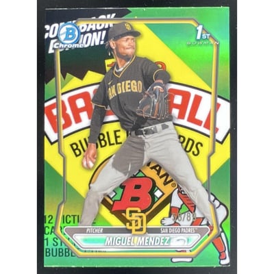 2026 Bowman Chrome Prospects PackFractor Variation #BCP-107 Miguel Mendez RC /89