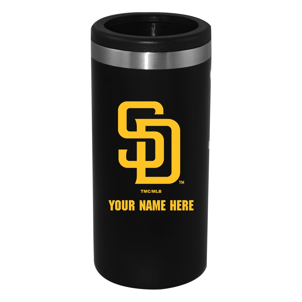 San Diego Padres 12oz. Personalized Slim Can Holder - Black