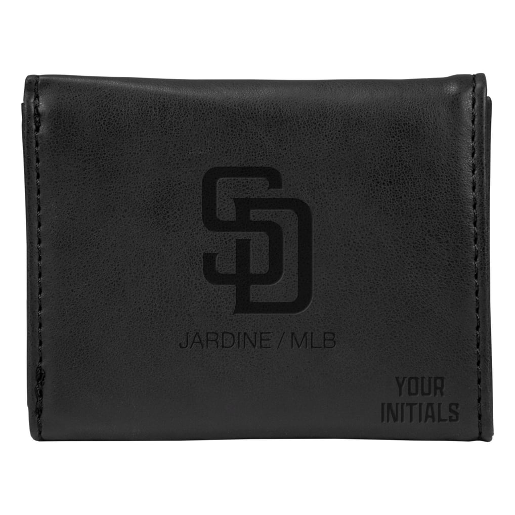 San Diego Padres Personalized Trifold Wallet - Black