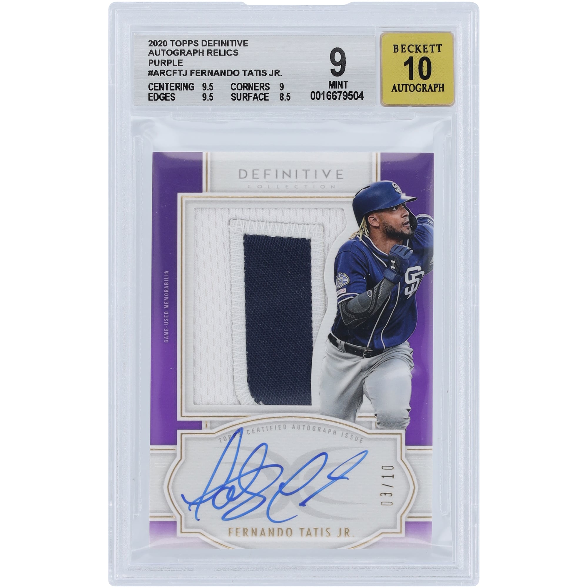 Fernando Tatis Jr. San Diego Padres Autographed 2020 Topps 