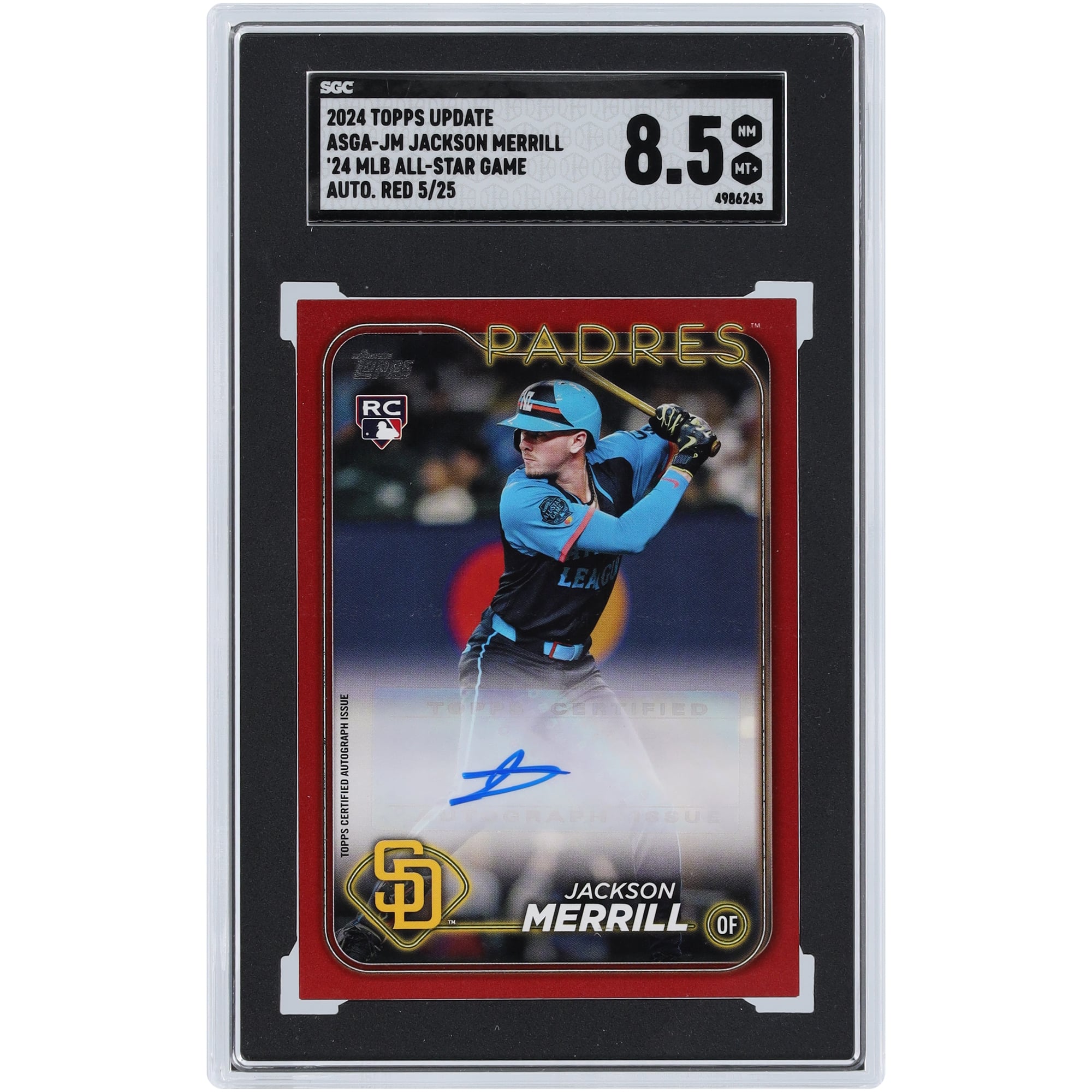 Jackson Merrill San Diego Padres Autographed 2024 Topps Update All 
