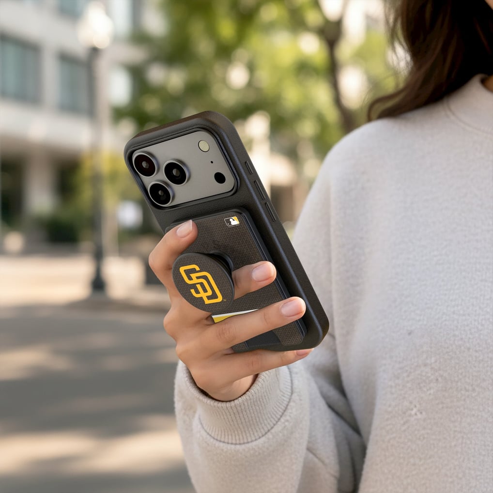 San Diego Padres Keyscaper Personalized Solid PopSockets Magnetic Wallet