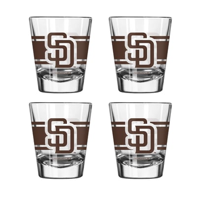 San Diego Padres Logo Brands Four-Piece Stripe Shot Glass Set